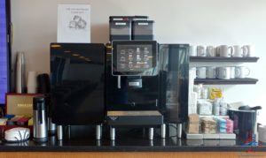 a coffee machine on a counter