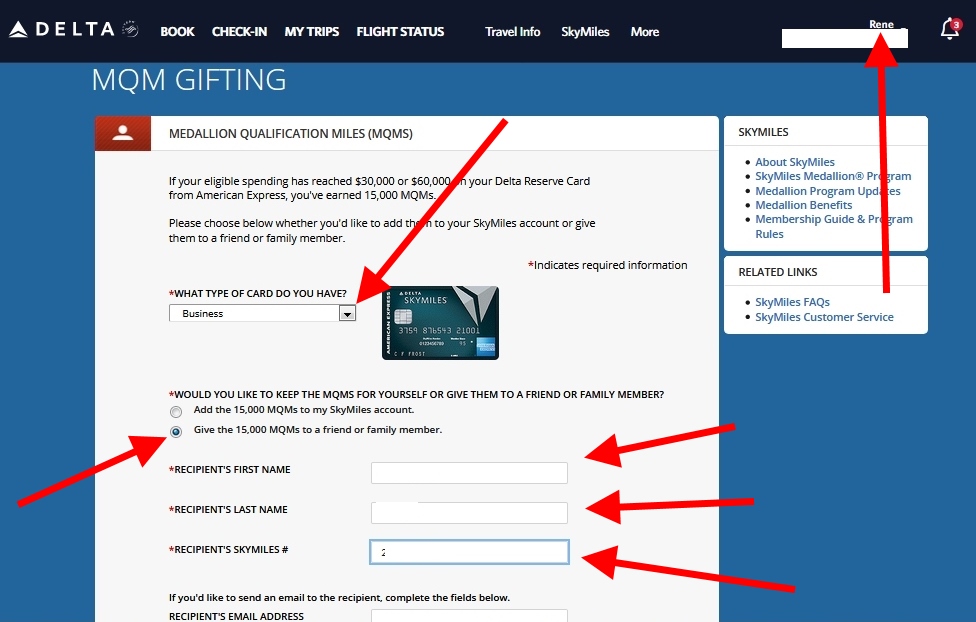 Rookie Wednesday: How to Gift Delta (Amex) MQMs Points – All the Ways and all the Rules! What works and what does not (and what you should never do)!