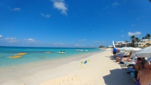 a beach with people on it