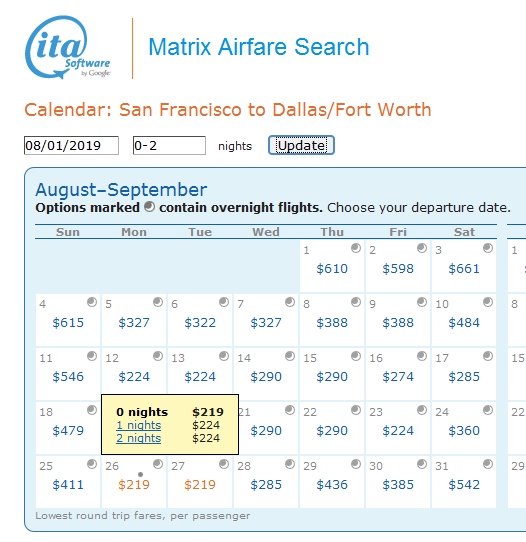 San Francisco to Dallas and VV (via DTW) $218 & 6132MQMs at 3.6CPM 24 hour Delta Elite Mileage Run