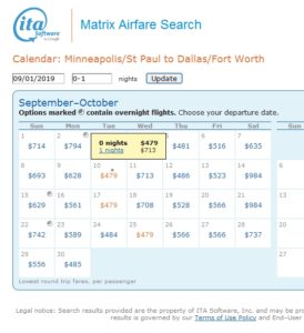 a screenshot of a flight search