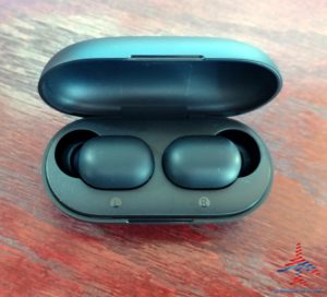 a black earbuds in a case