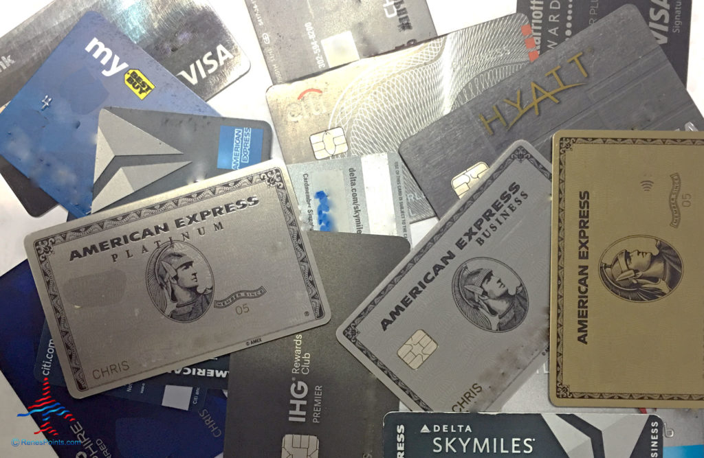 A collage a travel credit cards and other credit products..