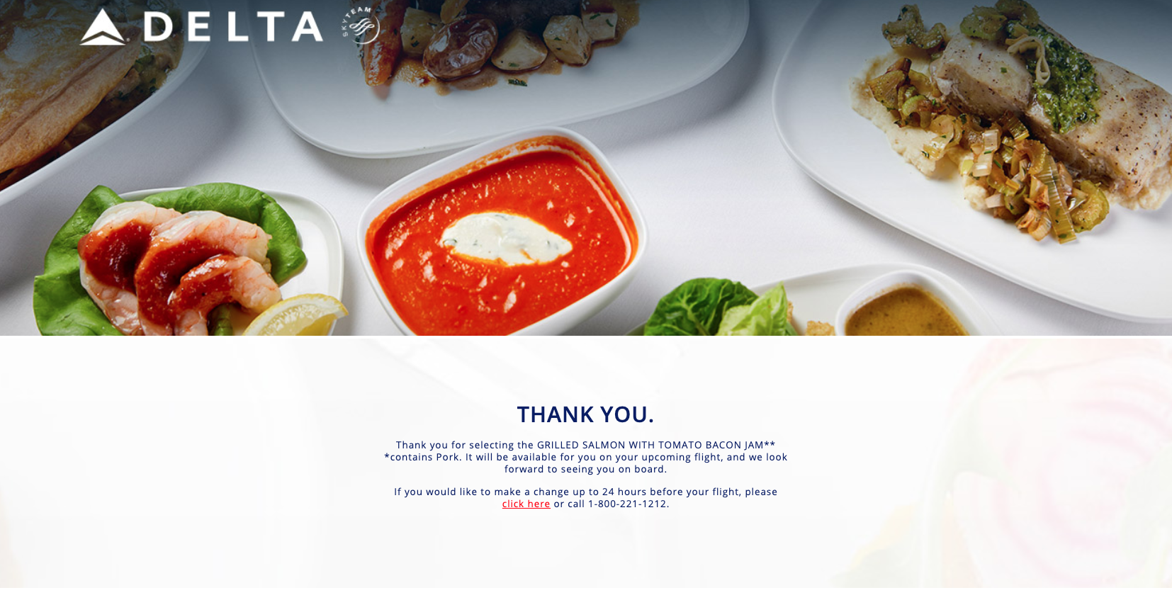 Delta Pre-Ordering First Class Meals for Flights Still Not Completely Working as Planned!