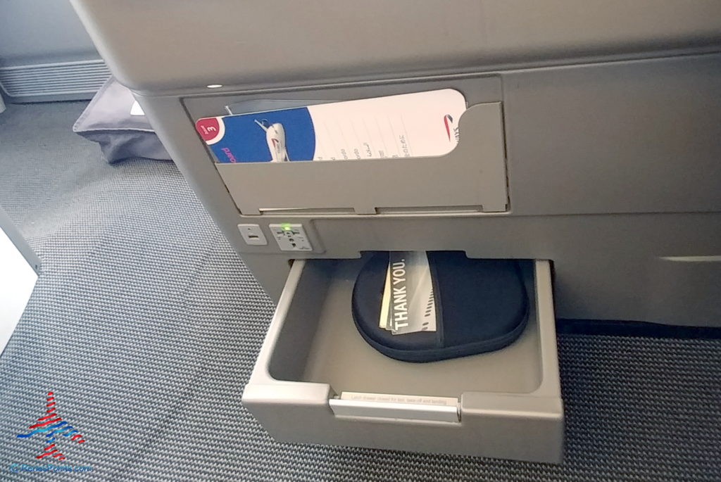 a drawer with a card in it