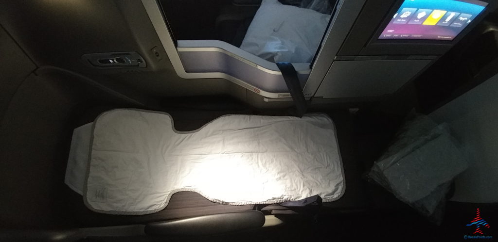 a bed in an airplane