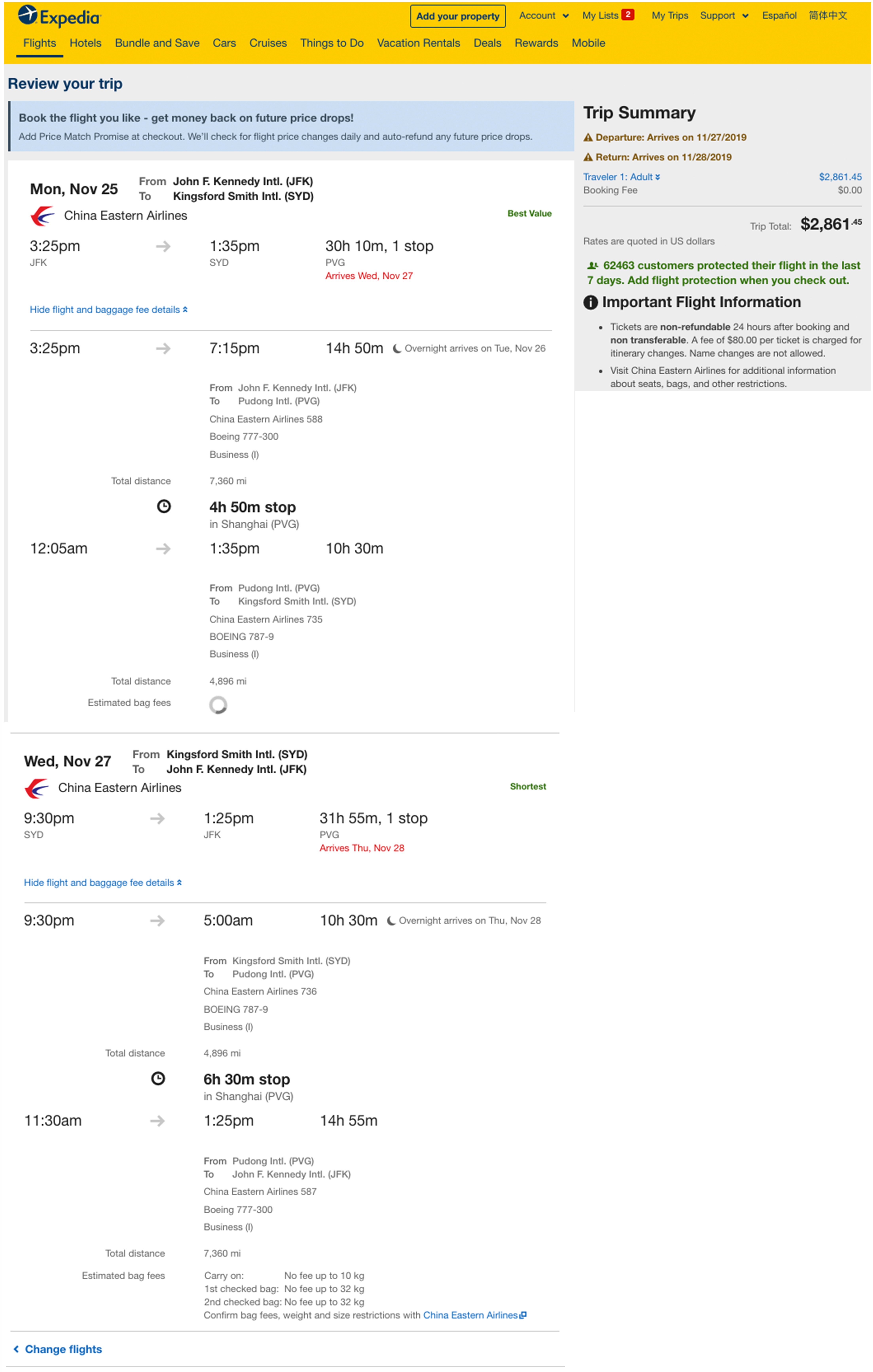WHOA! Nearly $10,000 MQD and More Than 36,000 MQM! Business Class Mileage Run from JFK to Sydney!
