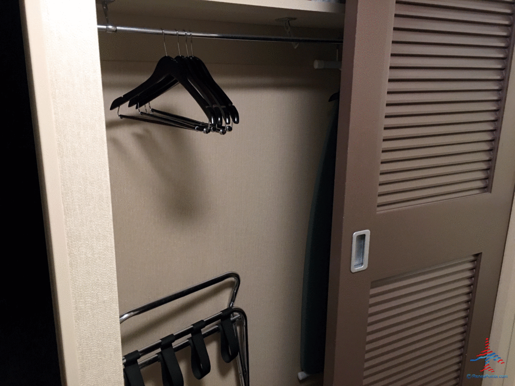 The closet of an executive king bedroom is seen at the Hyatt Regency O'Hare Chicago airport hotel in Rosemont, Illinois.