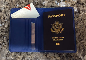 Delta Diamond Medallion membership card with passport.