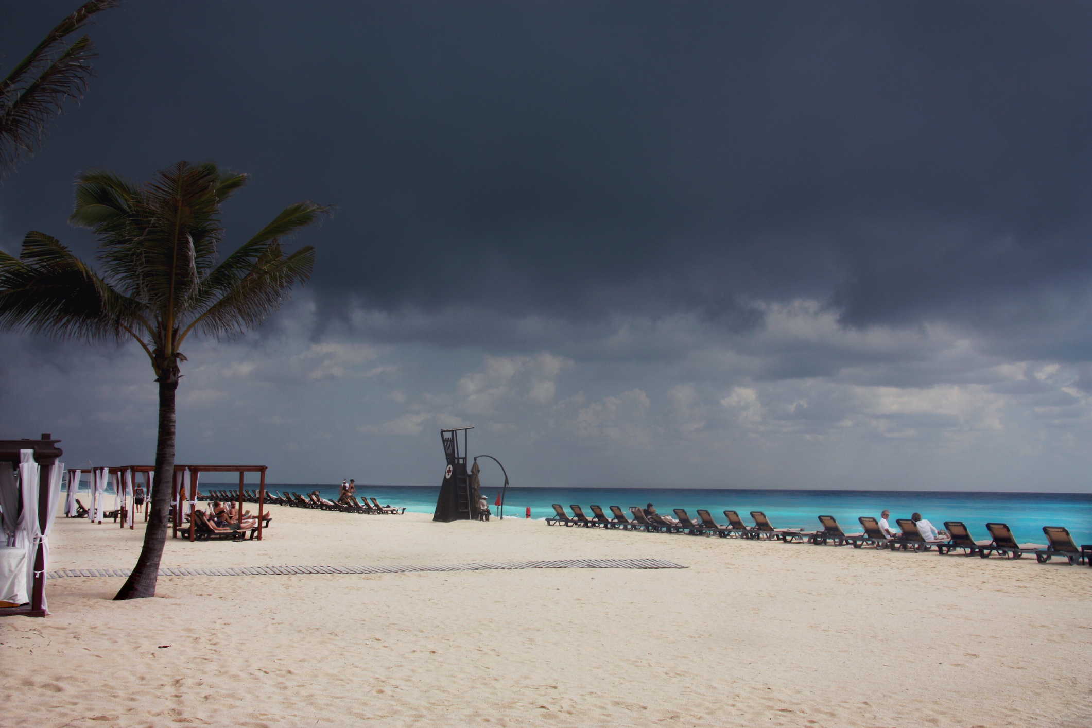 A storm approaches Cancun, Mexico.