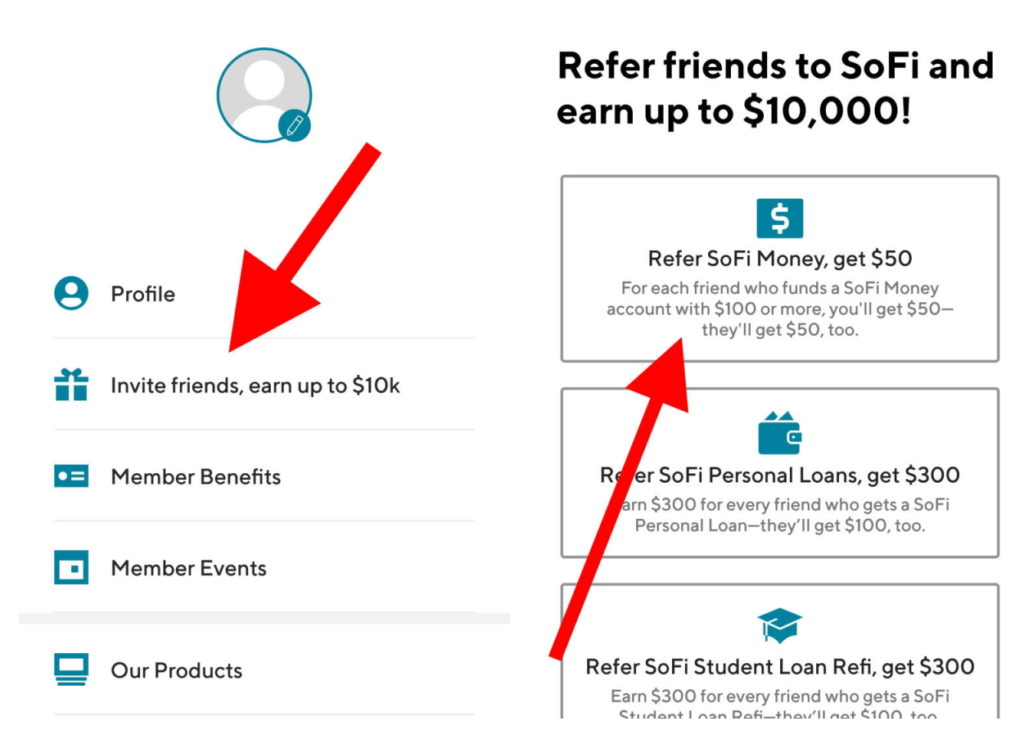 a screenshot of a referral program