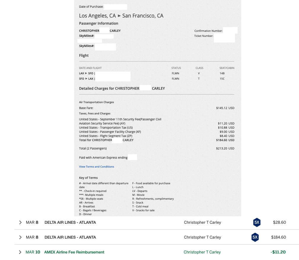 Fees on companion certificates do count toward the American Express airline incidental credit.