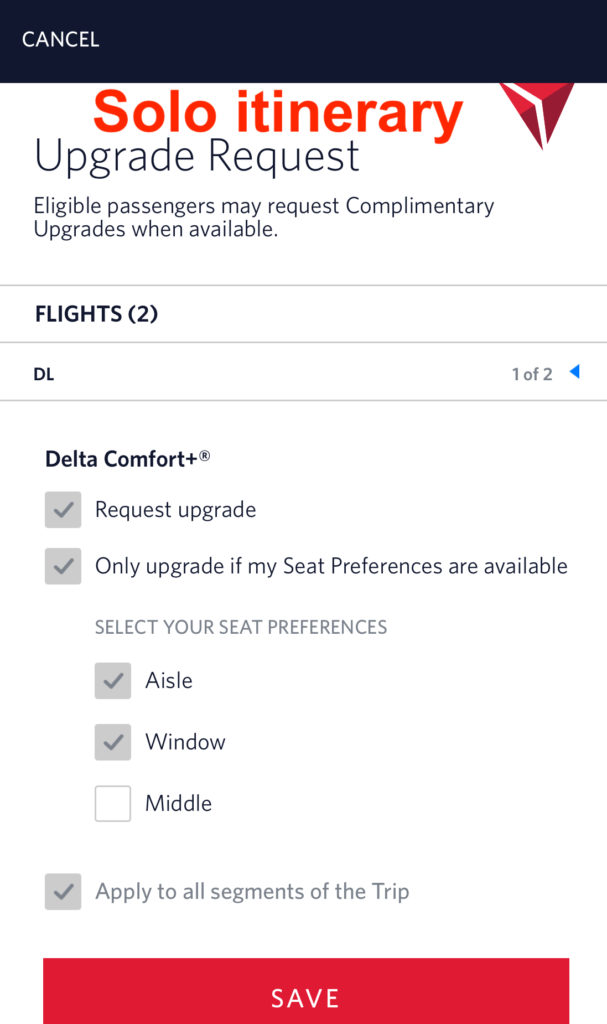 a screenshot of a flight registration form