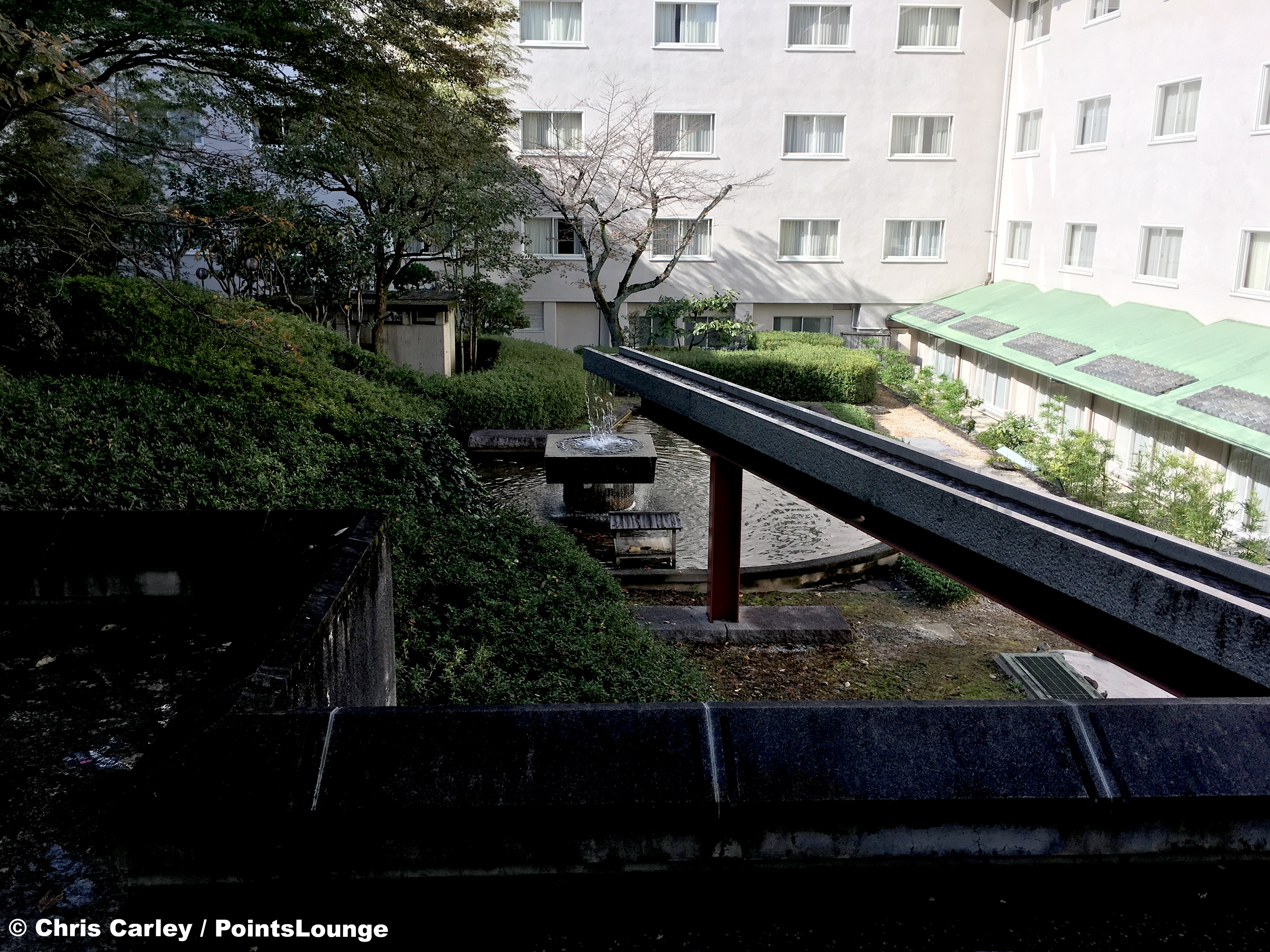 A fountain in one of the Westin Kyoto's many gardens.