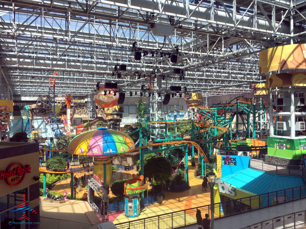 A view of Nickelodeon Universe at the Mall of America in Bloomington, Minnesota, near Minneapolis-St. Paul International Airport (MSP).