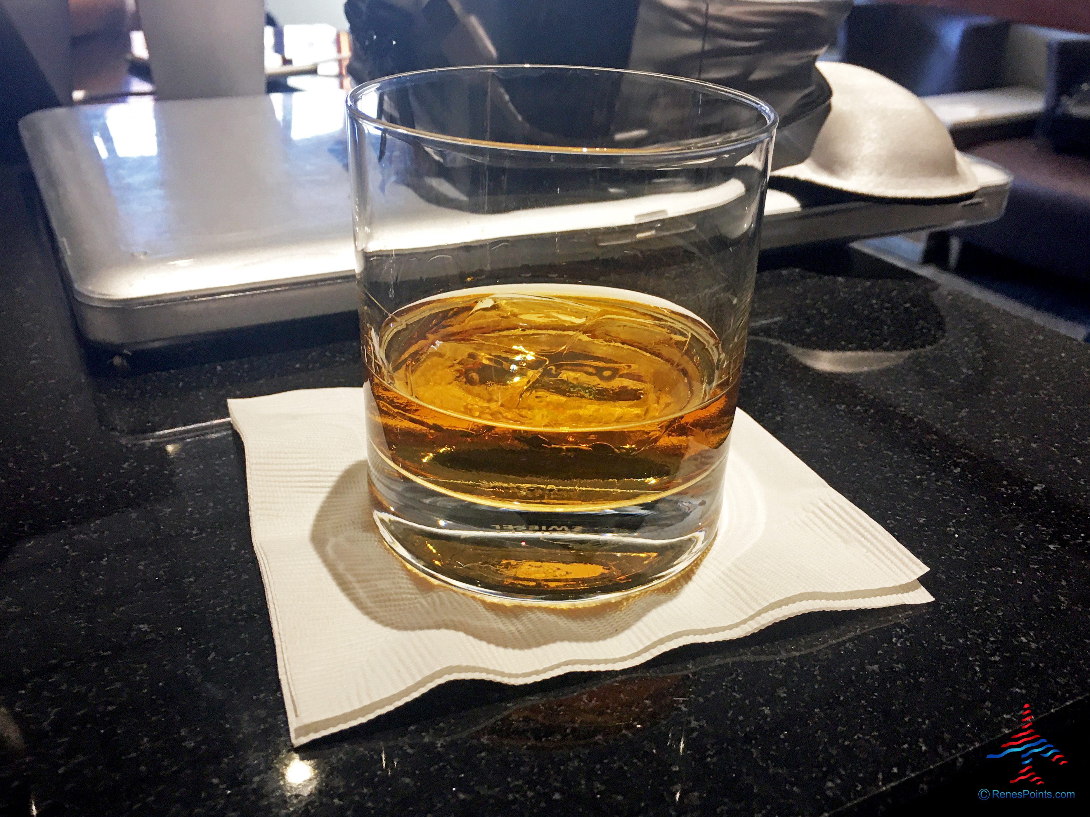 Woodford Reserve at Salt Lake City Delta Sky Club bar.