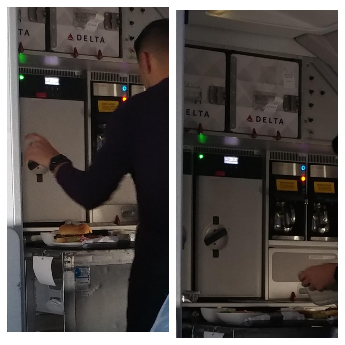 Review: Delta First Class Hamburger with Potato Salad and Apple Pie Lunch Las Vegas to Atlanta