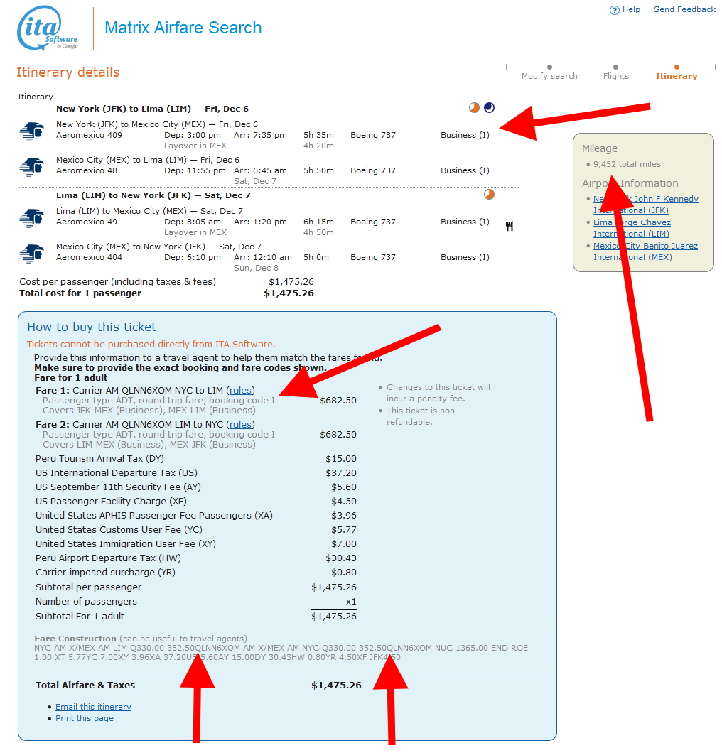 New York JFK to Lima, Peru: Weekend Overnight Business Class Run: $3777 MQD, 14,166 MQM, 18,888 SkyMiles!