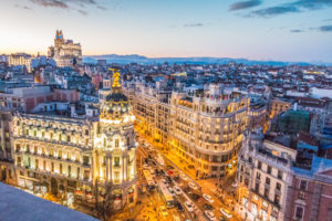 Madrid, Spain at night