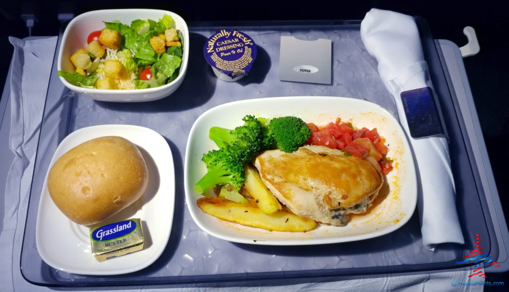 Review: Delta First Class Mushroom Stuffed Chicken Dinner with Caesar ...