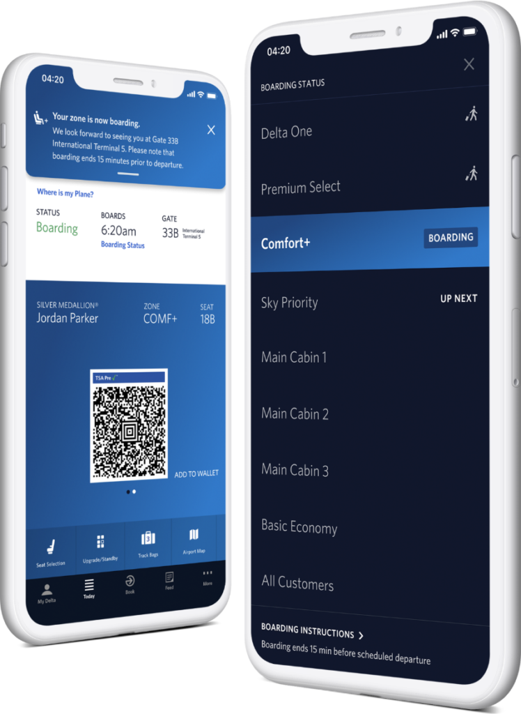 Delta virtual queuing on the Fly Delta app.