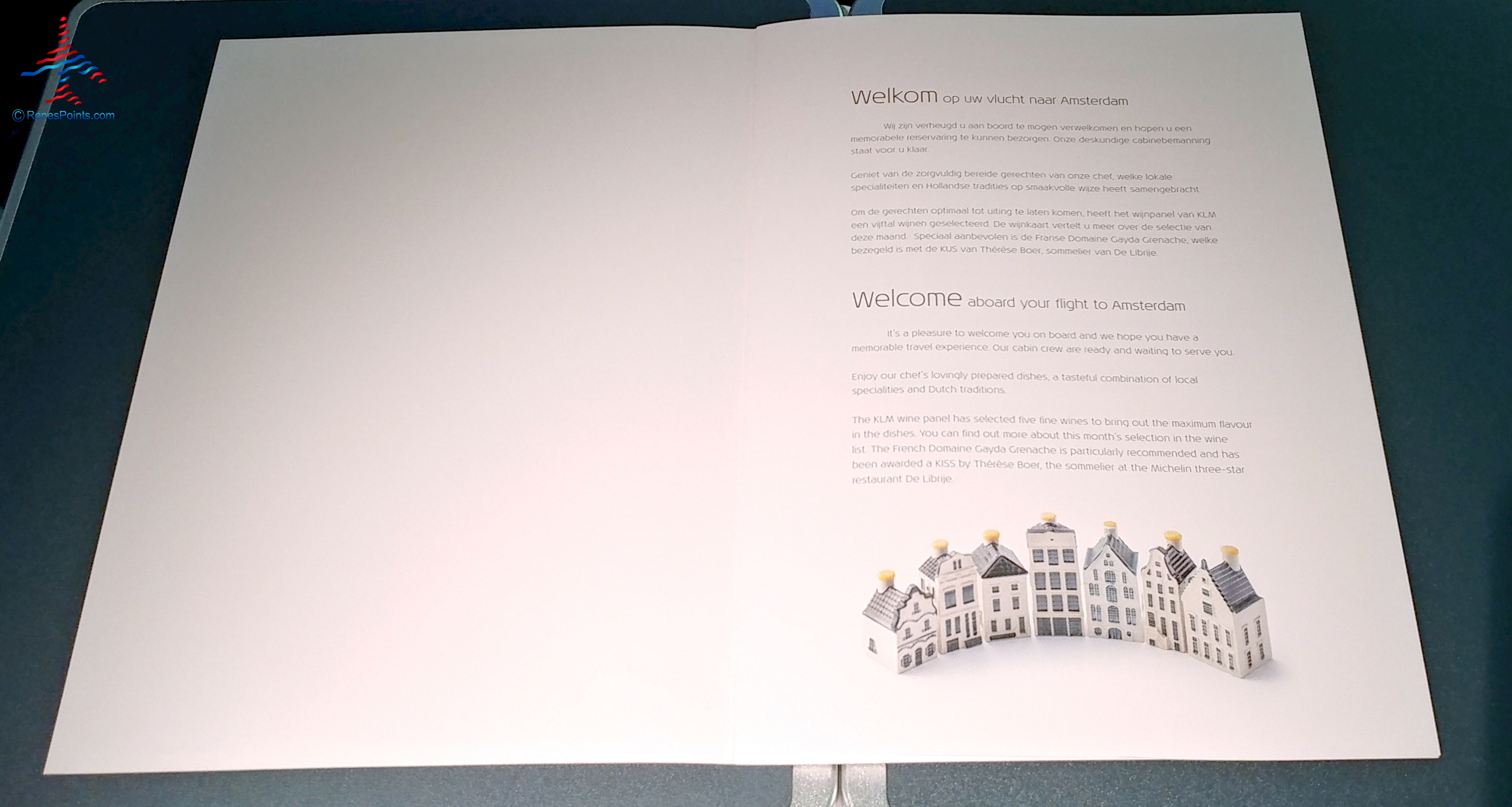 Review: KLM 777 Business Class Full Flat Seat! Dinner and Breakfast During a Trip from Atlanta to Amsterdam