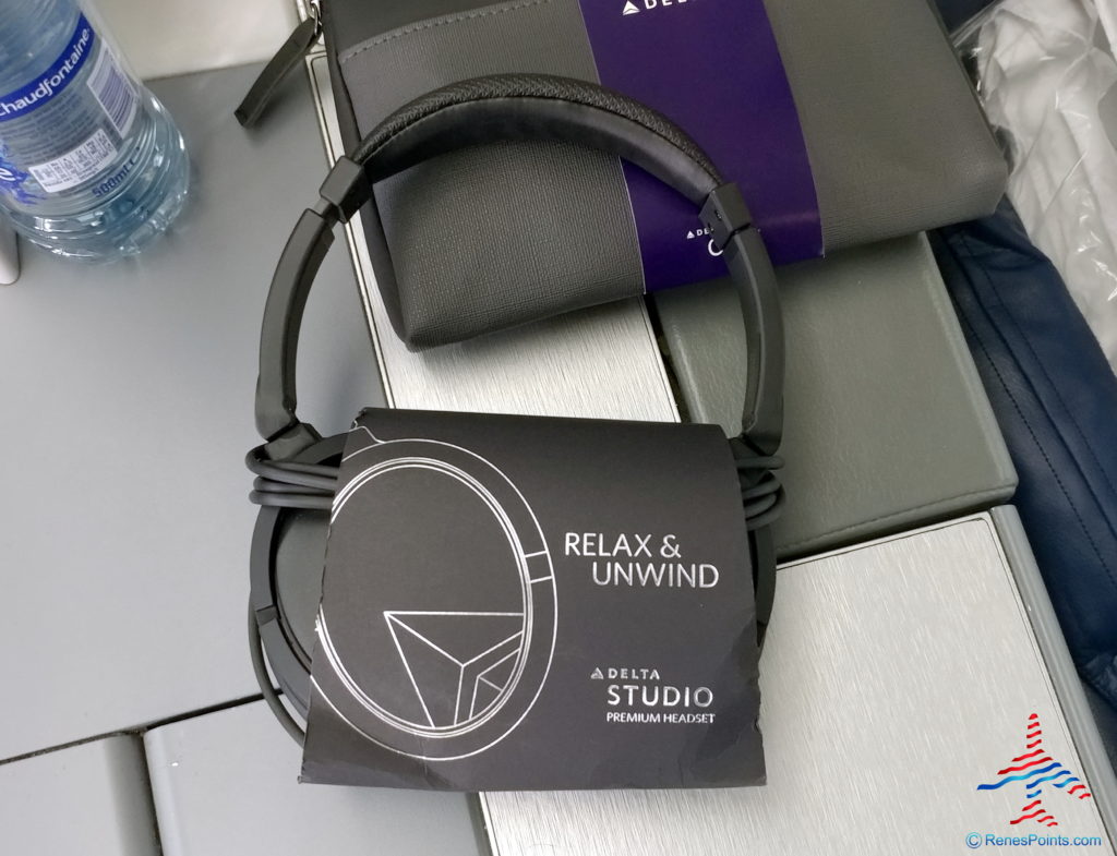 a black headphones on a table