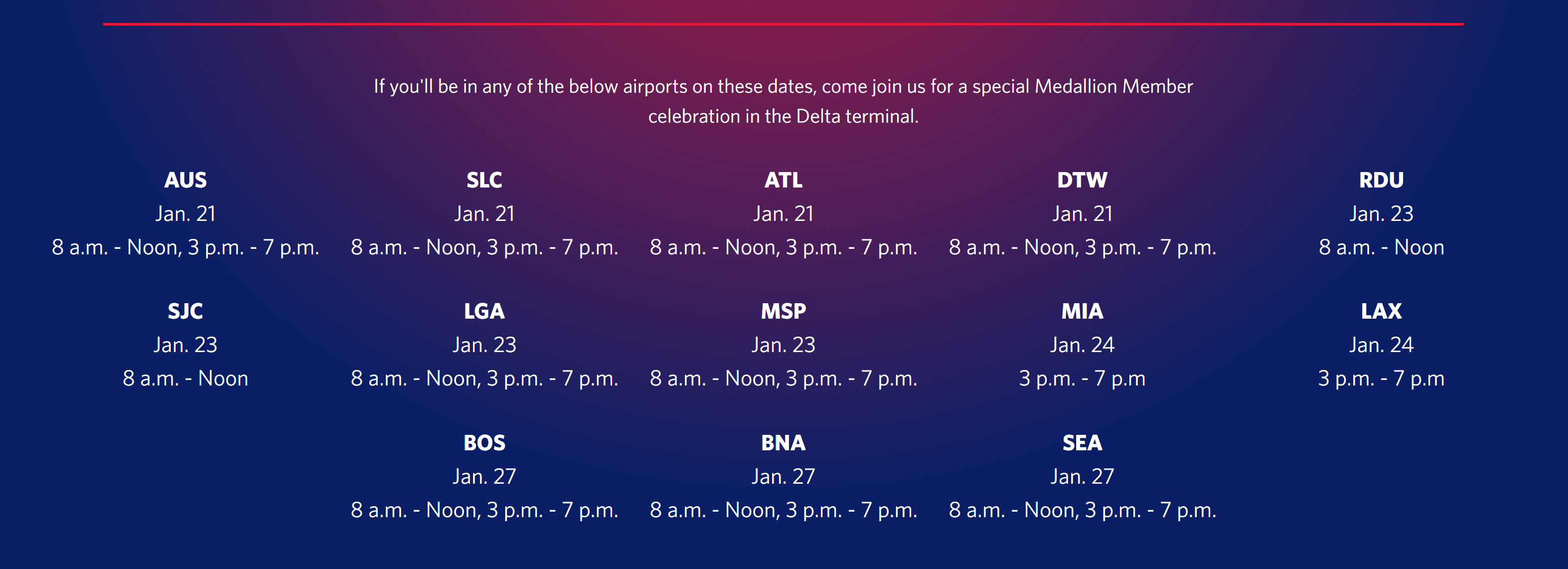Medallion Member Celebrations Pop-ups – Worth the visit for “free” Delta SWAG?