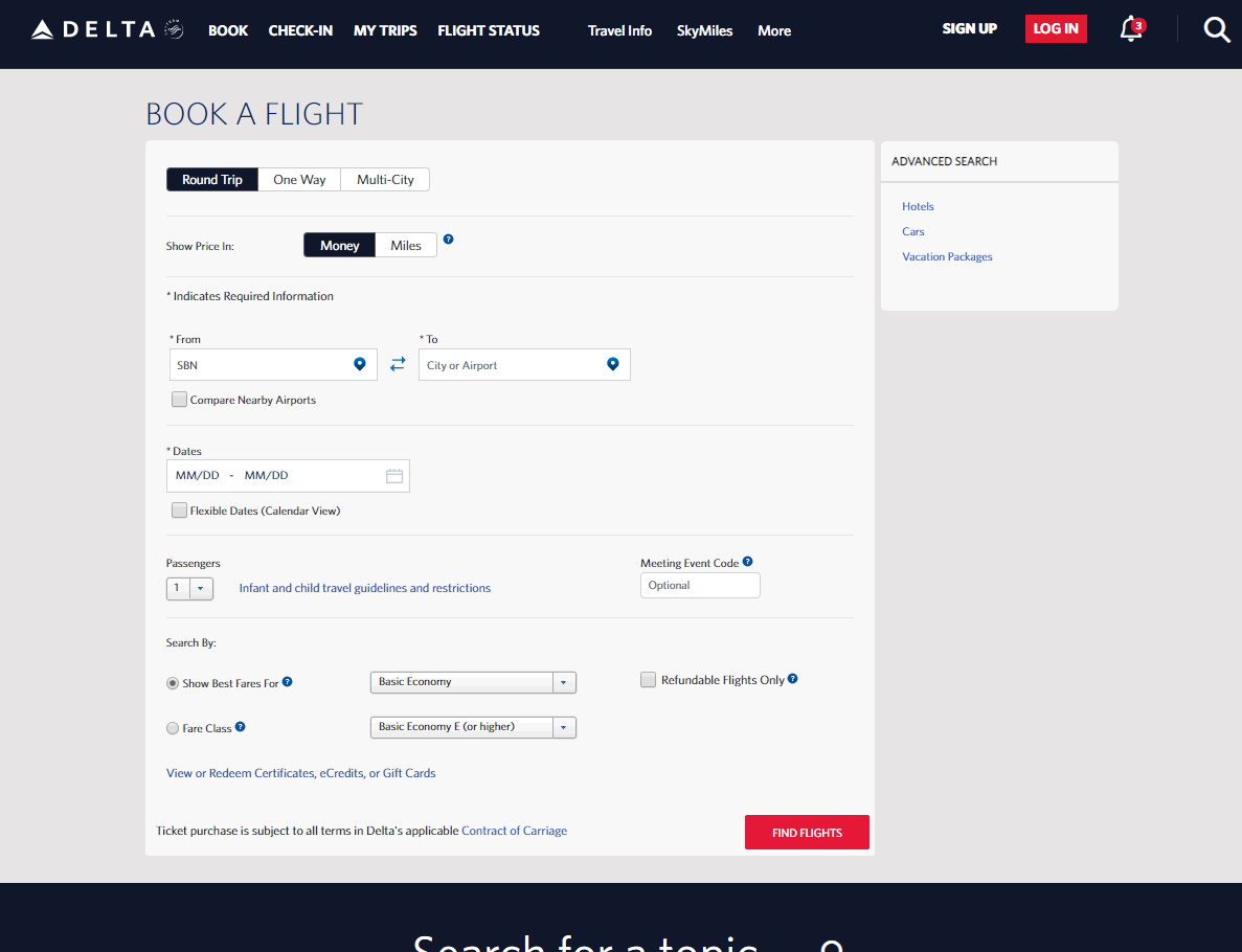 Ruh Roh Delta is AGAIN breaking the old fast flight booking page – I HATE the cartoon-ish new one!