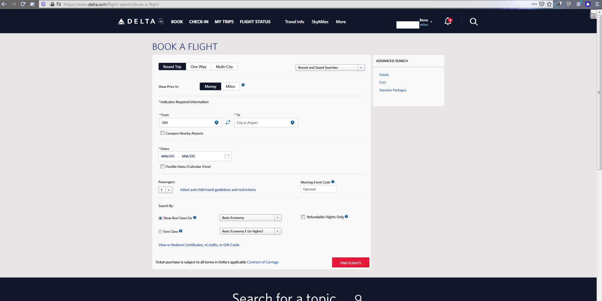 Ruh Roh Delta is AGAIN breaking the old fast flight booking page – I HATE the cartoon-ish new one!