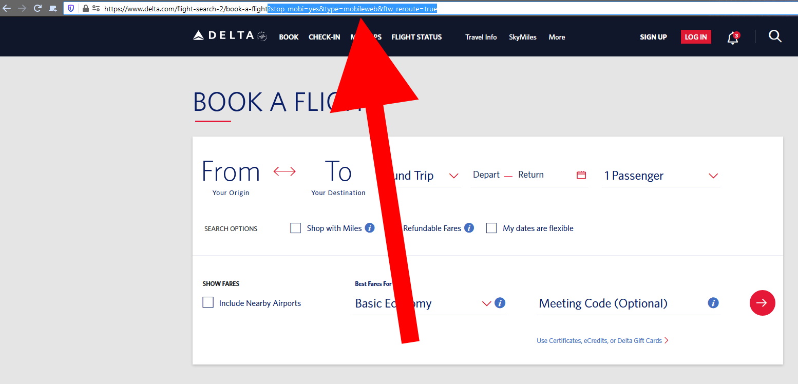 Ruh Roh Delta is AGAIN breaking the old fast flight booking page – I HATE the cartoon-ish new one!