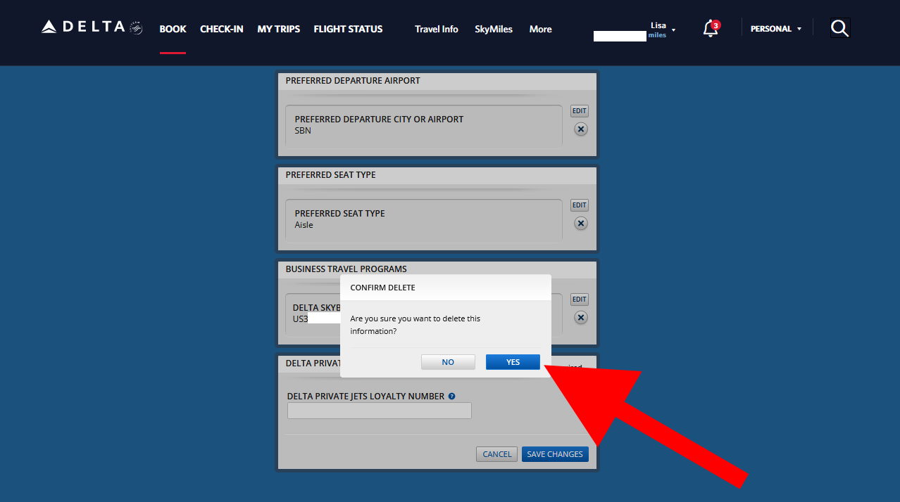 Irritated with the new Delta Personal or Business Log-in Screen Each Visit? How to Remove it (Not for Everyone FYI).