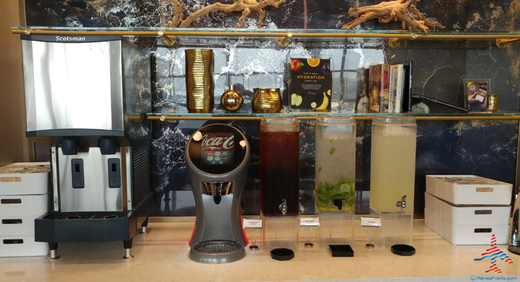 a group of drinks on a counter