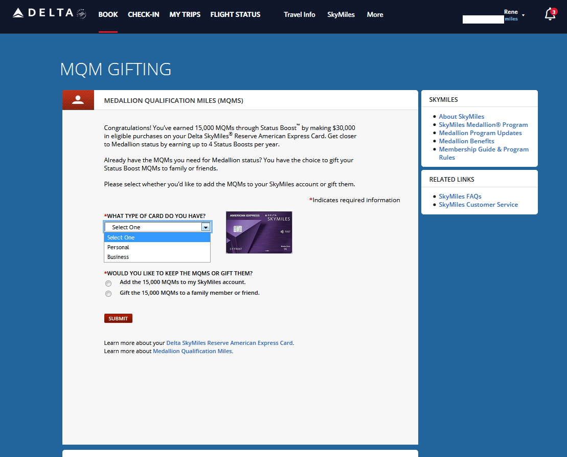 Where are my Delta Amex Card Bonus MQMs and SkyMiles Miles Boost for