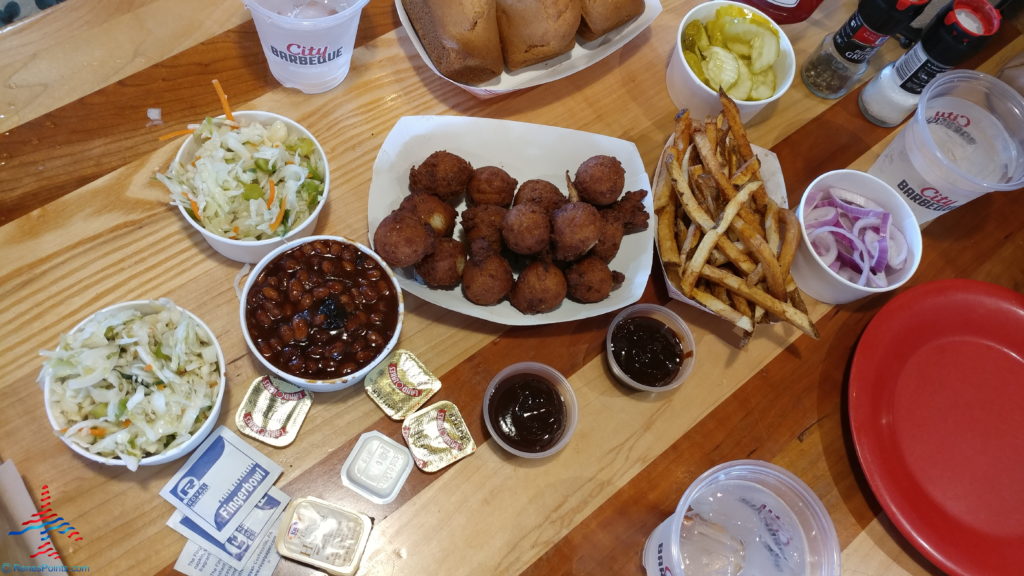 a table with food on it