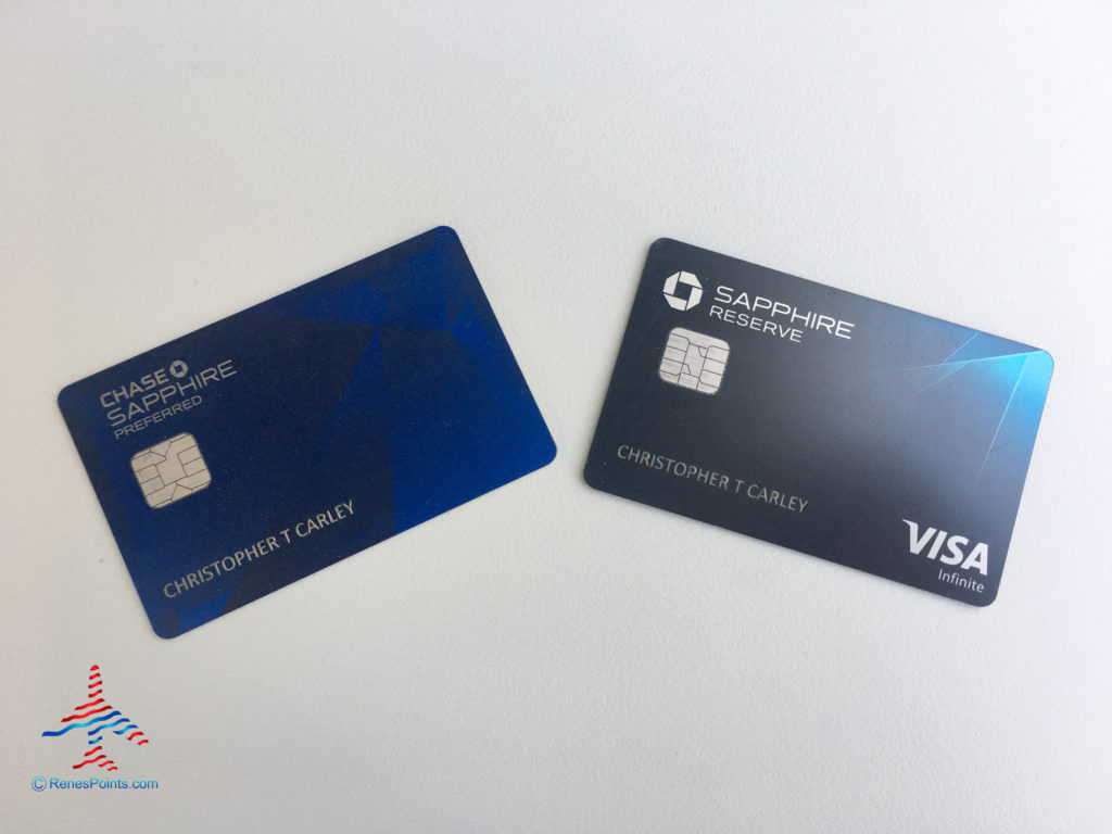 The Chase Sapphire Preferred® Card and Chase Sapphire Reserve® cards.