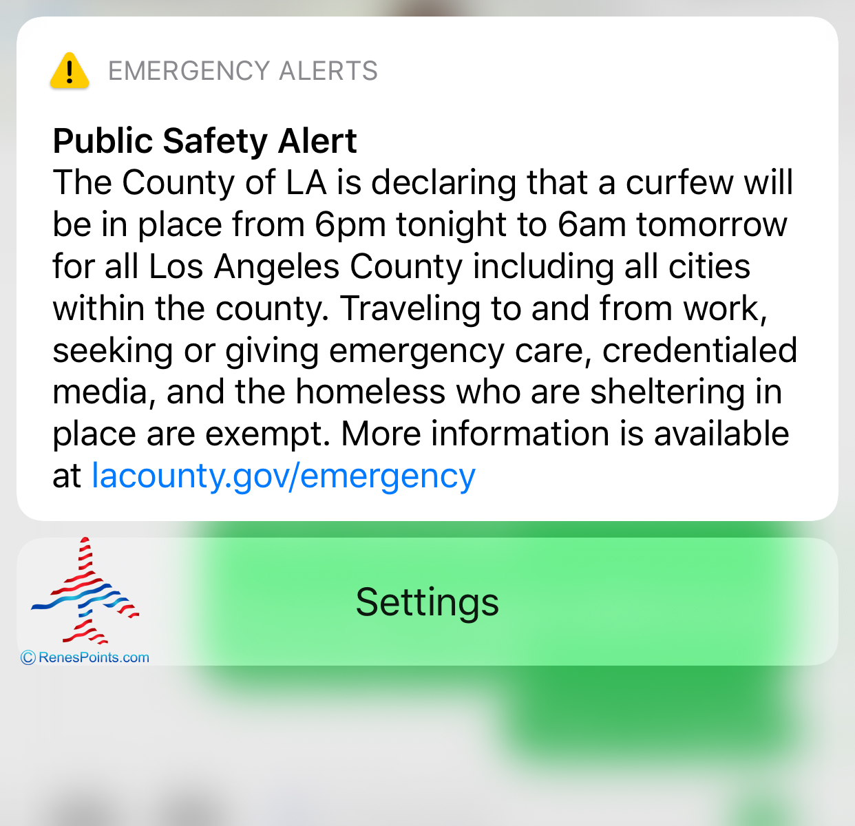 LA County Curfew Alert Eye of the Flyer