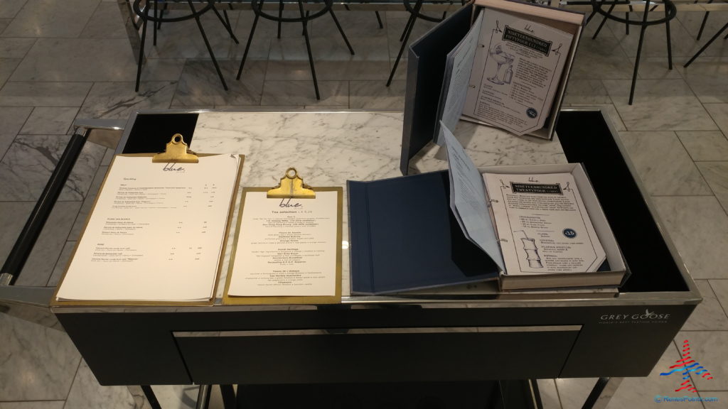 a menu on a table