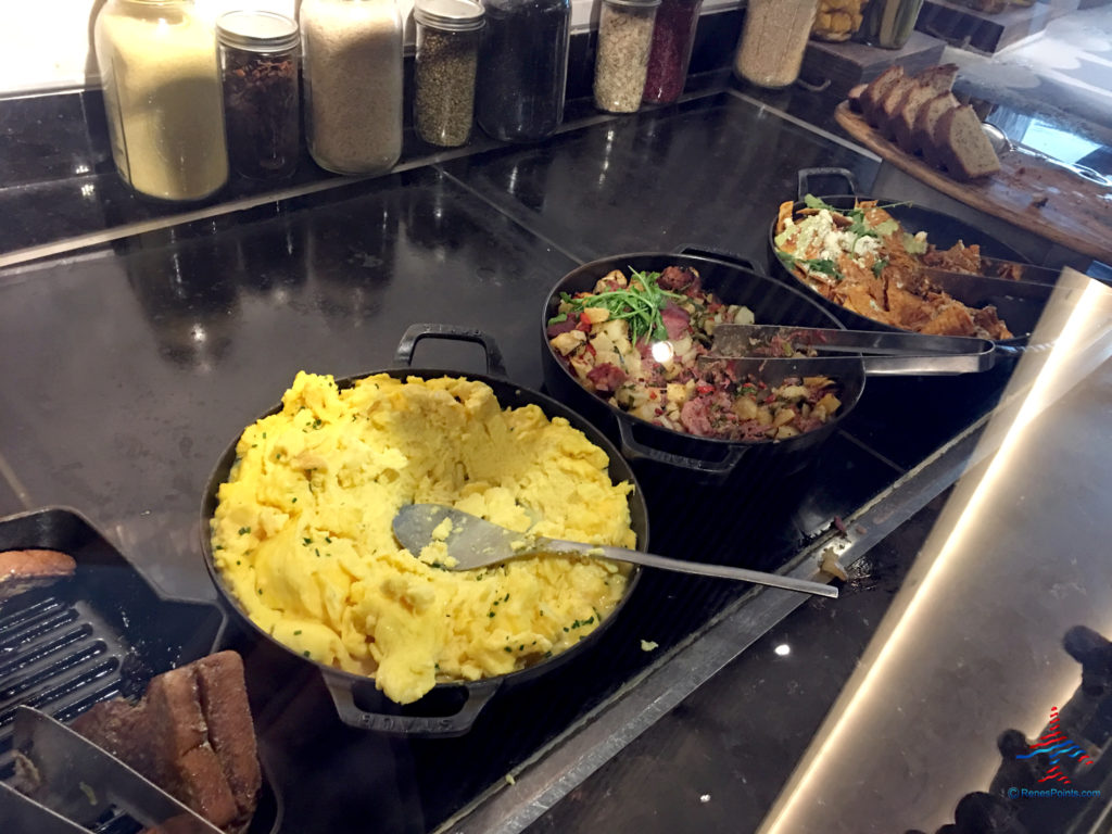 Breakfast buffet at the American Express Centurion Lounge at Las Vegas McCarran Airport (LAS).