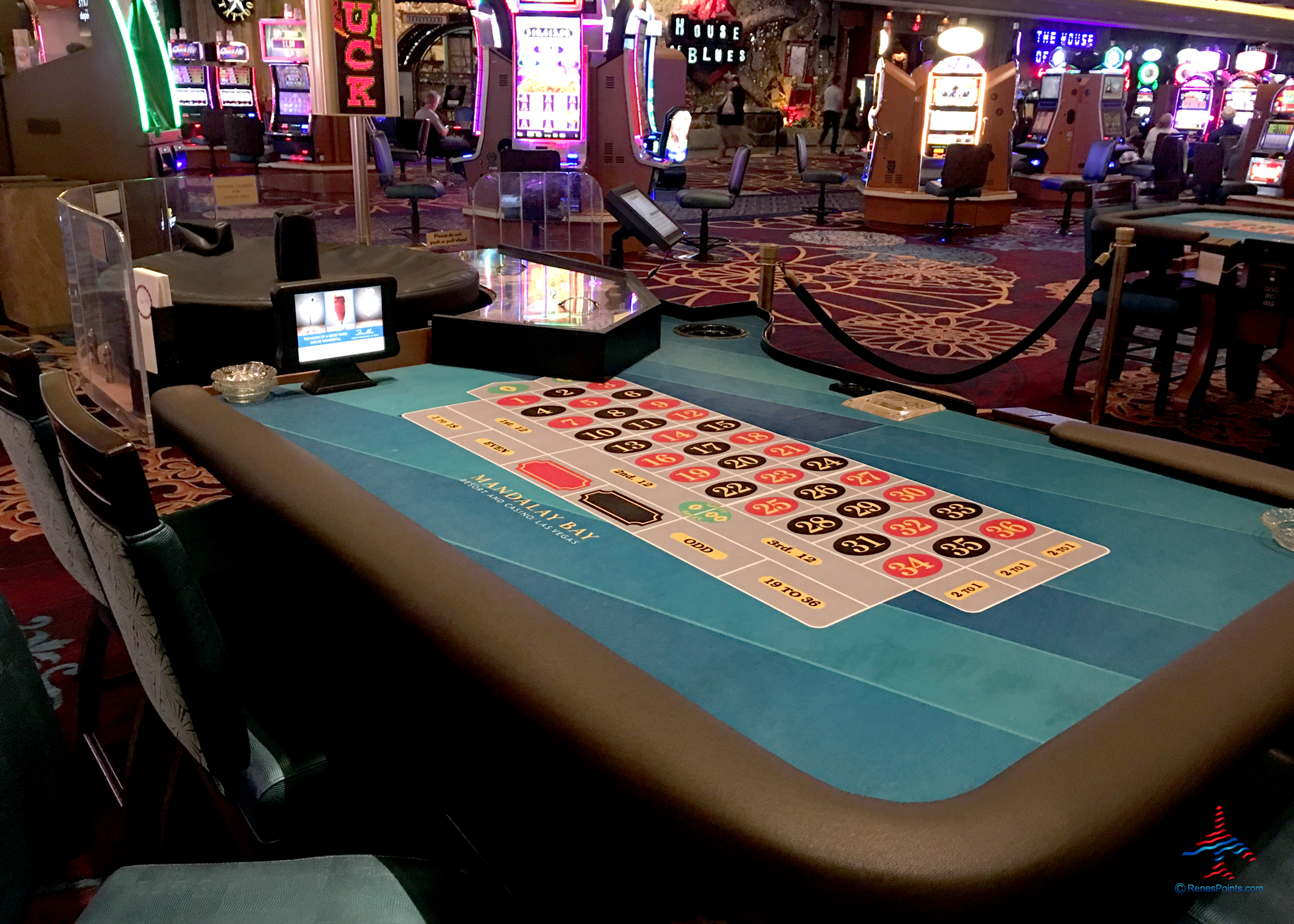 A roulette wheel is seen inside the casino at Mandalay Bay Resort, a hotel near the Las Vegas Strip in Paradise, Nevada.