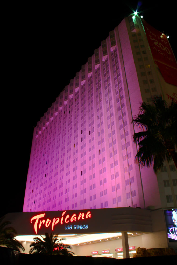 "Las Vegas, USA - October 29, 2011: The Tropicana Las Vegas Hotel and Casino is located on the famous Las Vegas Strip in Nevada. It is one of the oldest hotels on the Strip, being opened in 1957." (©iStock.com/Wirepec)