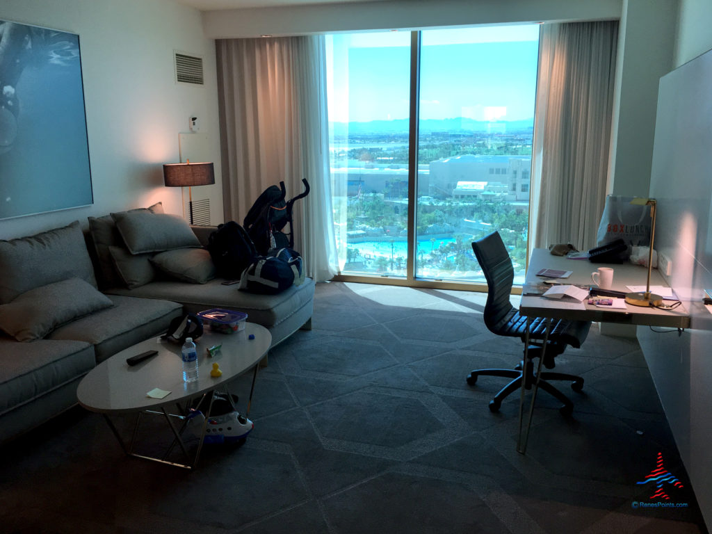 Living room of a suite at Delano Las Vegas.