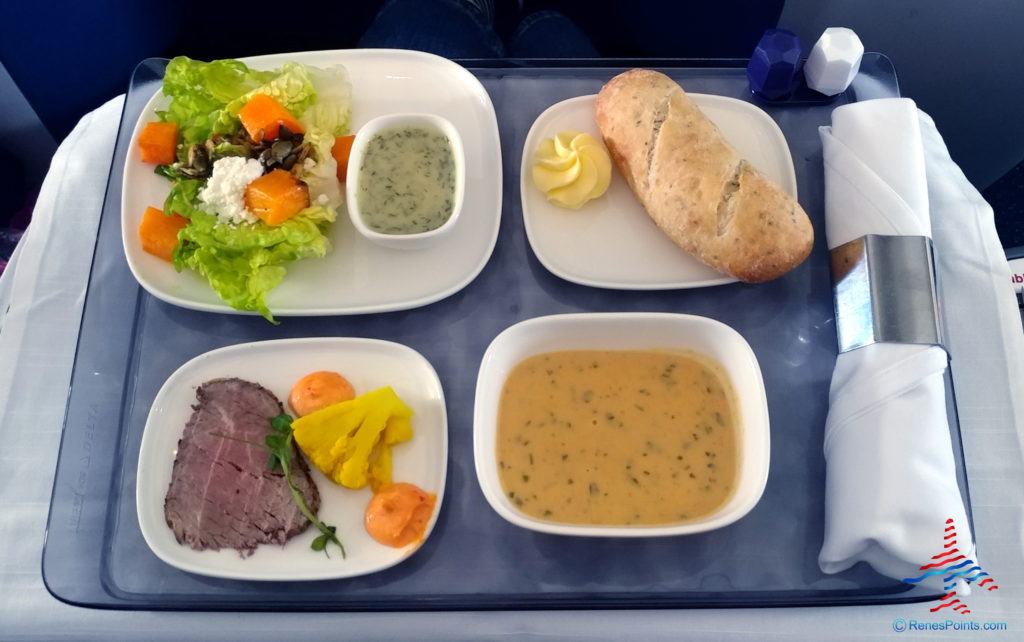 a tray with food on it