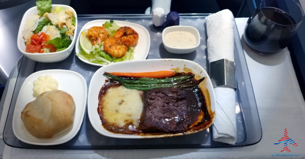 a tray with food on it