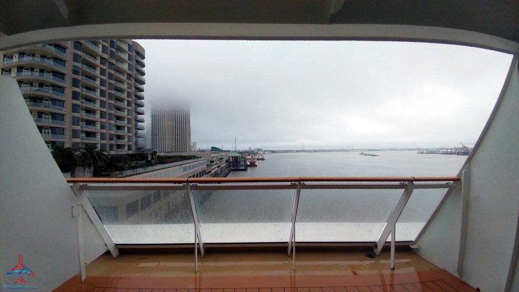 a view of a city from a balcony