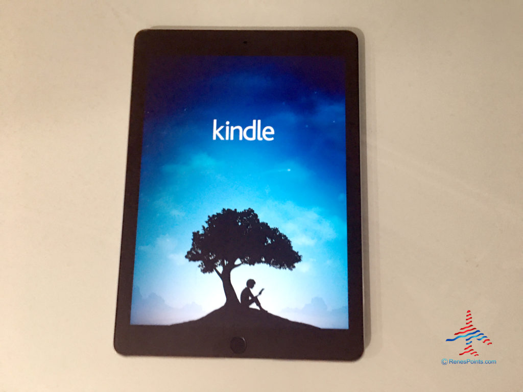 The Amazon Kindle app on an iPad Air 2