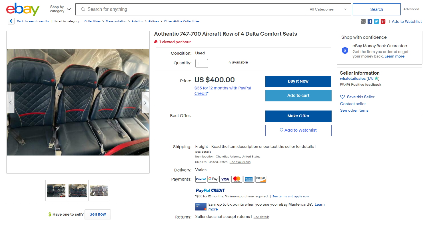 So Sad to See the Once Proud Delta 747 Jets Sold off in Pieces on eBay!