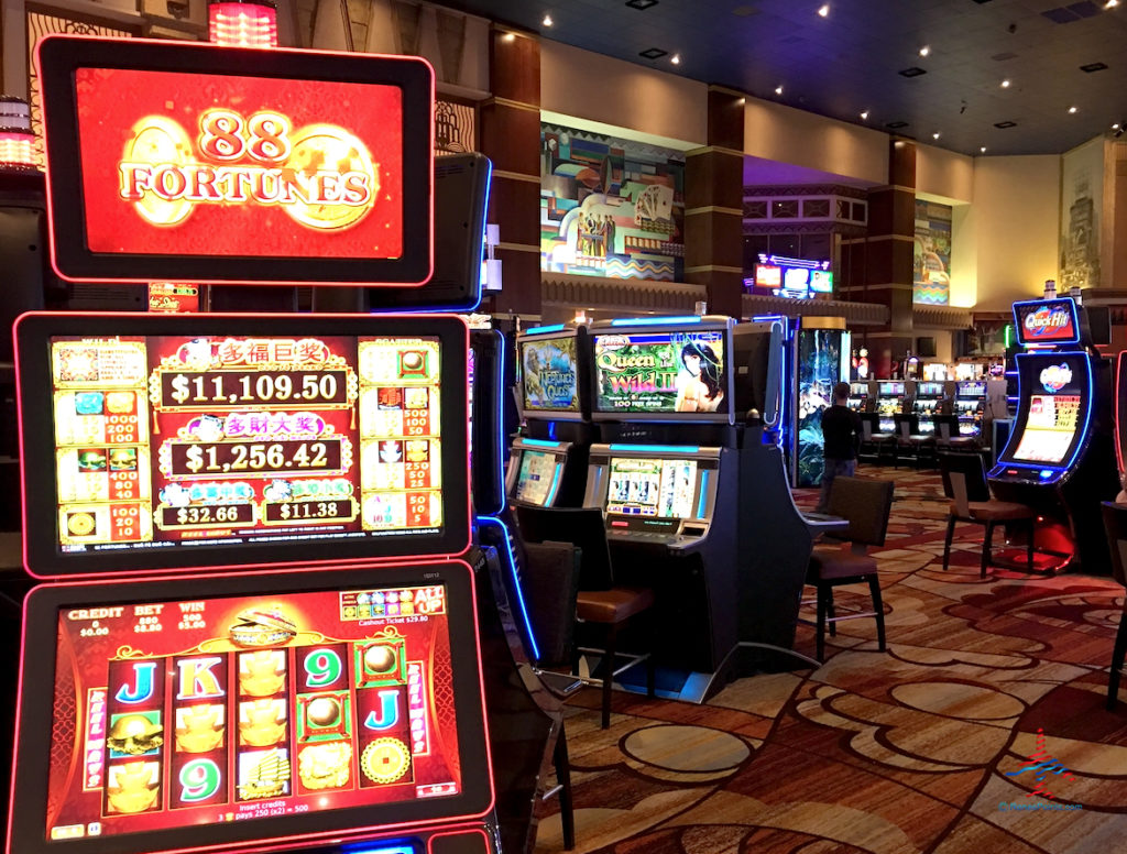 Slot machines are seen inside the casino at New York-New York casino resort hotel in Paradise, Nevada.