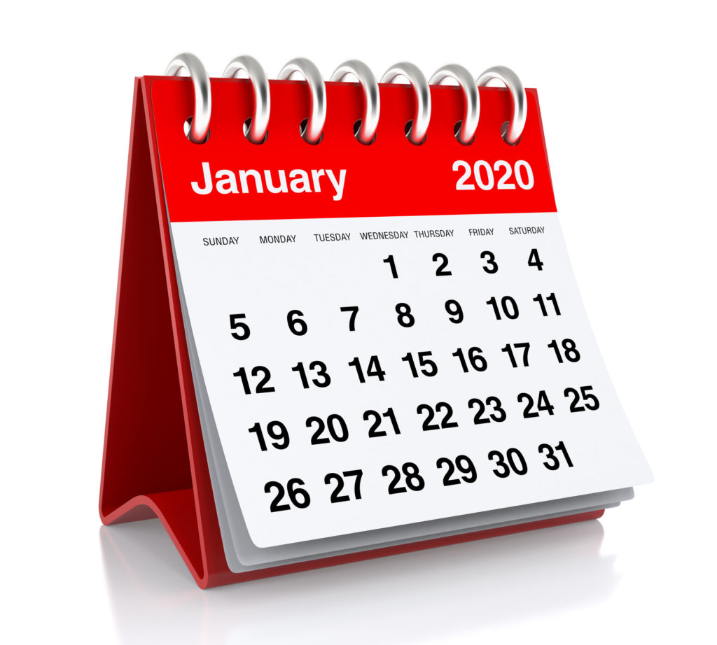 a red and white calendar