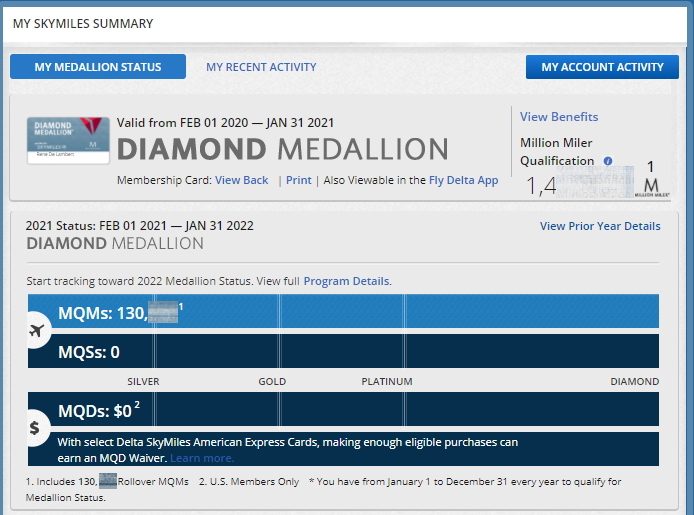 Delta Platinum Medallion